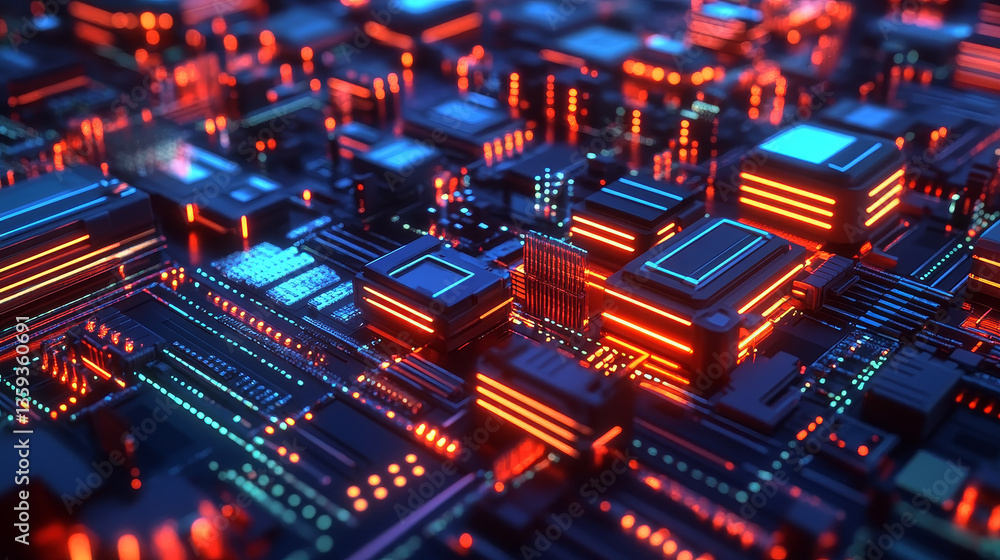 Poster big data in digital cyberspace. high-speed communication and high technologies. 3d illustration of a