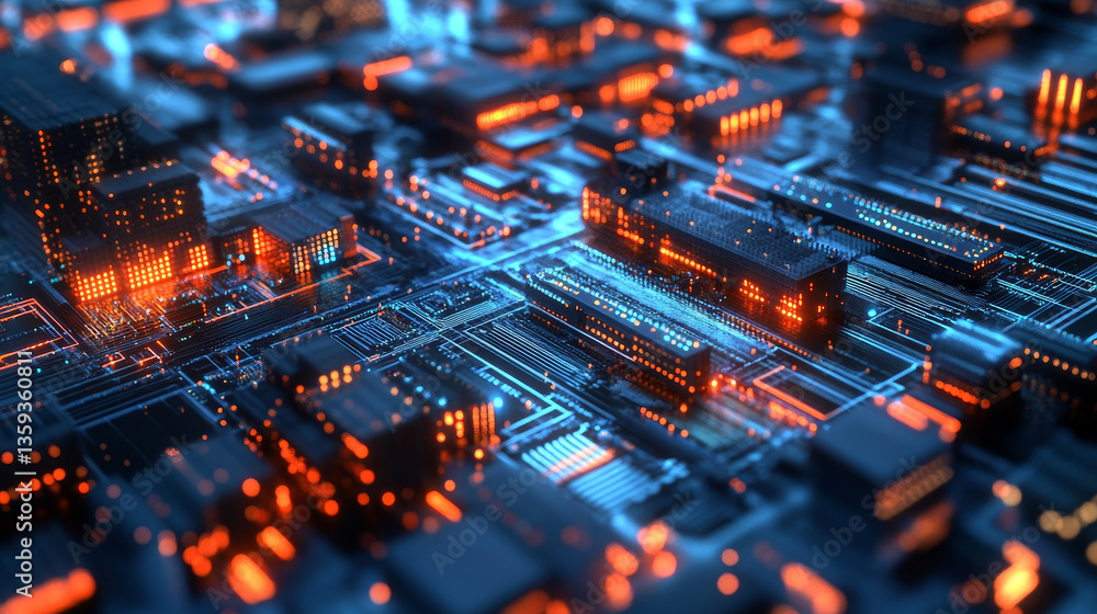 Poster big data in digital cyberspace. high-speed communication and high technologies. 3d illustration of a