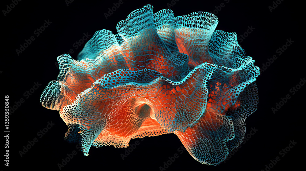 Poster artificial intelligence. high speed data stream. big data concept. computer mind and quantum archite