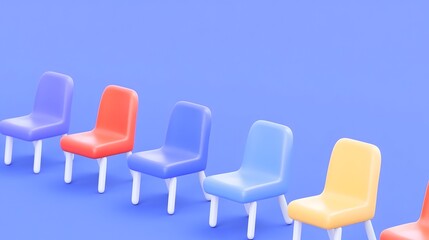 Empty chairs in a minimalist conference room