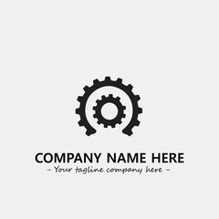 Gear illustration for logo company black and white vector image
