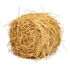 Obraz premium A pile of straw isolated on a white background