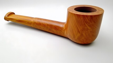 High-Resolution Image of a Classic Wooden Tobacco Pipe
