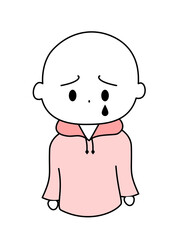 悲しいシンプル表情　赤色