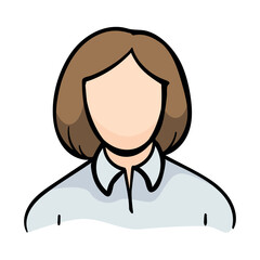 Woman. Office worker. Vector icon isolated on white background. Illustration for banner, poster, flyer, print design,