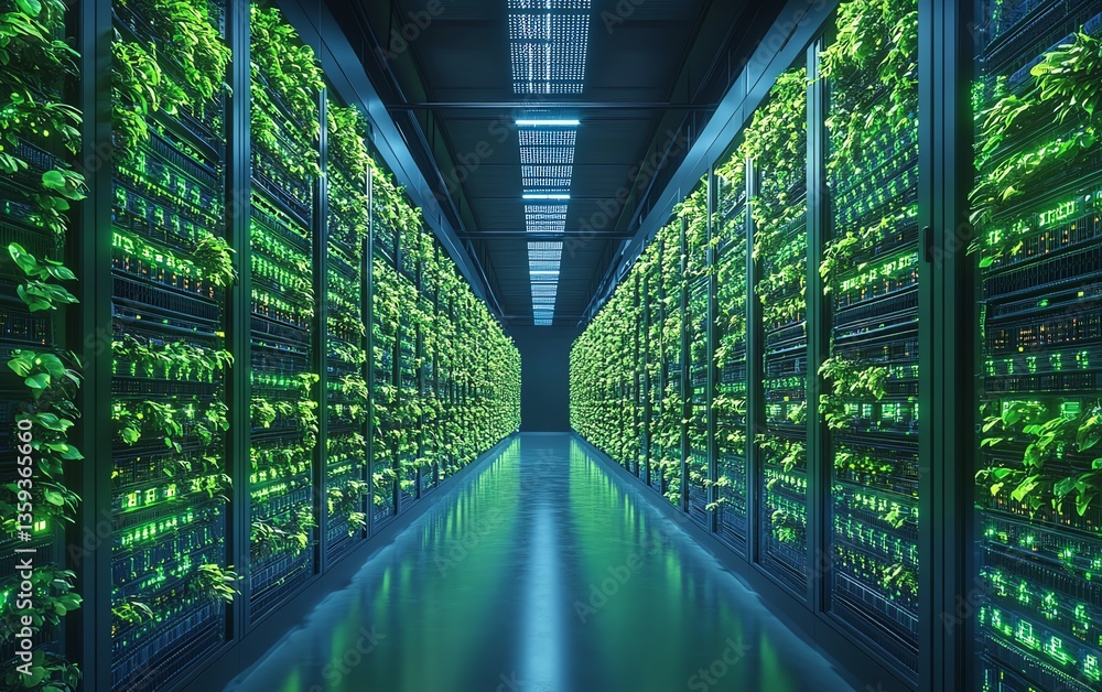 Poster sustainable digital transformation with cloud computing and green technology in a hightech server ro