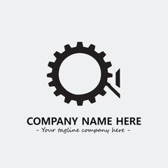 Gear illustration for logo company black and white vector image
