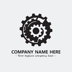 Fototapeta premium Gear illustration for logo company black and white vector image 