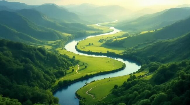 Serpentine River Valley Landscape