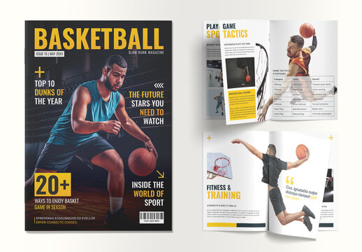 Basketball Sports Magazine Design Template