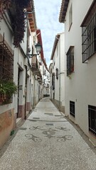 The cozy streets of the old town of Granada in Spain