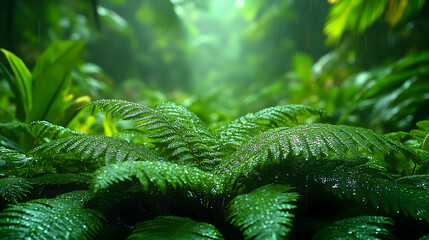 Rain Forest Plants In Lush Green Nature