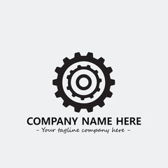 Fototapeta premium Gear illustration for logo company black and white vector image 