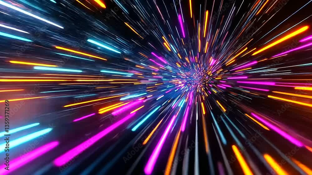 Aufkleber ultra-smooth digital paint streaks flowing in multiple directions, creating a futuristic abstract de