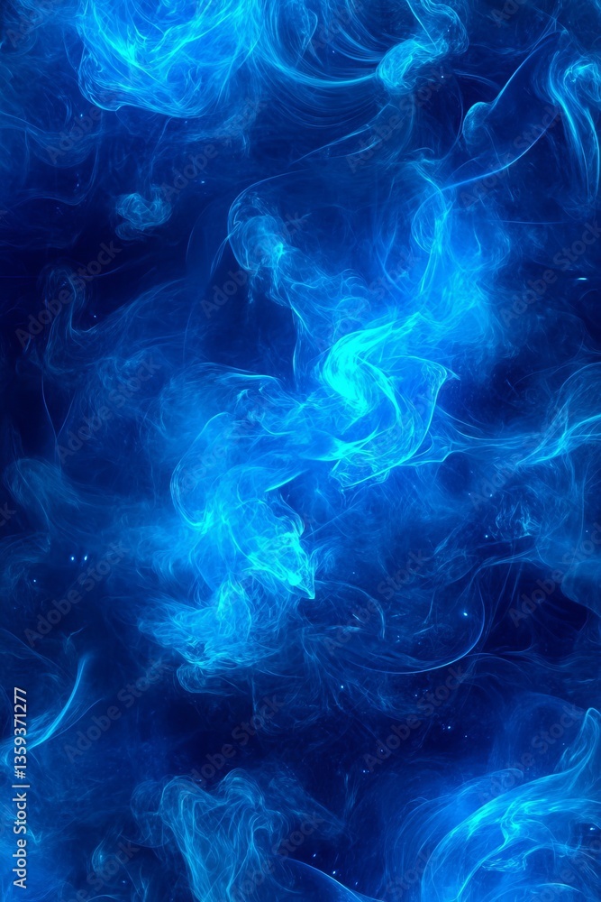 Poster abstract blue smoke background a captivating display of vibrant colors and fluid patterns.