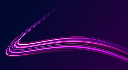 Swirl on the road brings magic as neon light and wave twirl through wind, vector spiral forms shiny glow in a futuristic beam line curve effect, abstract background blue bright circulation of png