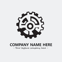 Fototapeta premium Gear illustration for logo company black and white vector image 