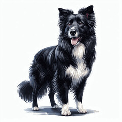 Border Collie dog isolated watercolor vector illustration svg