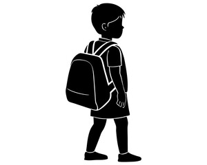 Back to School silhouette vector illustration