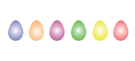 a set of colorful bright Easter eggs, gradient, vector illustration on a white background