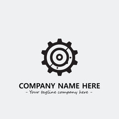 Fototapeta premium Gear illustration for logo company black and white vector image 