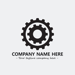 Gear illustration for logo company black and white vector image
