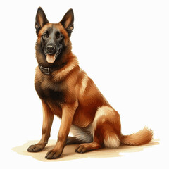 Belgian Malinois dog isolated watercolor vector illustration svg