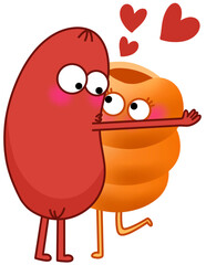 cartoon couple with a heart