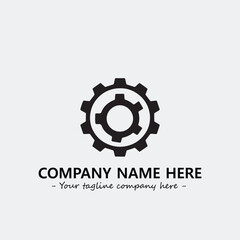 Gear illustration for logo company black and white vector image
