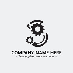 Gear illustration for logo company black and white vector image
