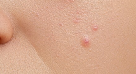 Fototapeta premium Close-up skin texture with acne.