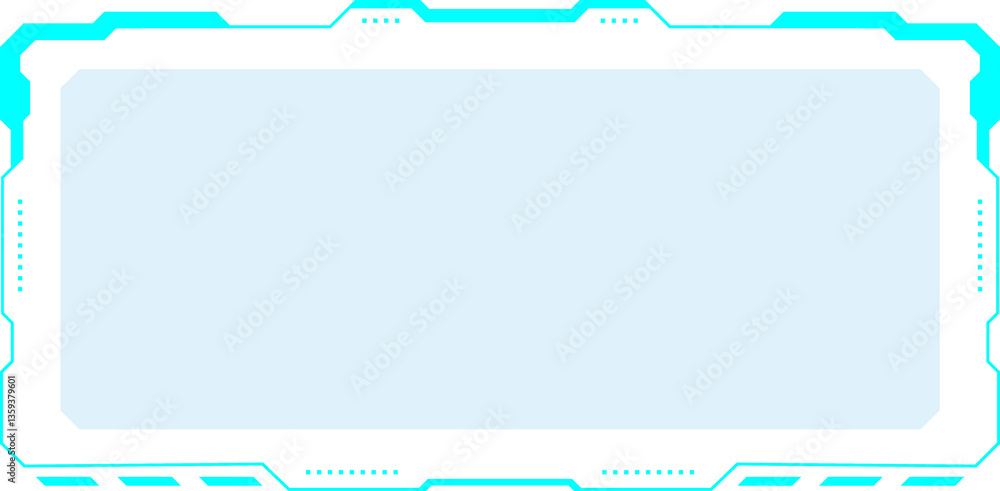 Leinwandbilder frame futuristic hud interface: a rectangular interface design, with a high-tech style and a bright 