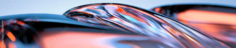 Poster abstract image of iridescent, flowing forms