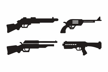 Guns silhouette vector illustration