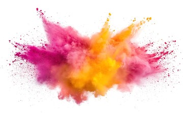 Obraz premium Colored powder explosion. Abstract closeup dust on backdrop. 