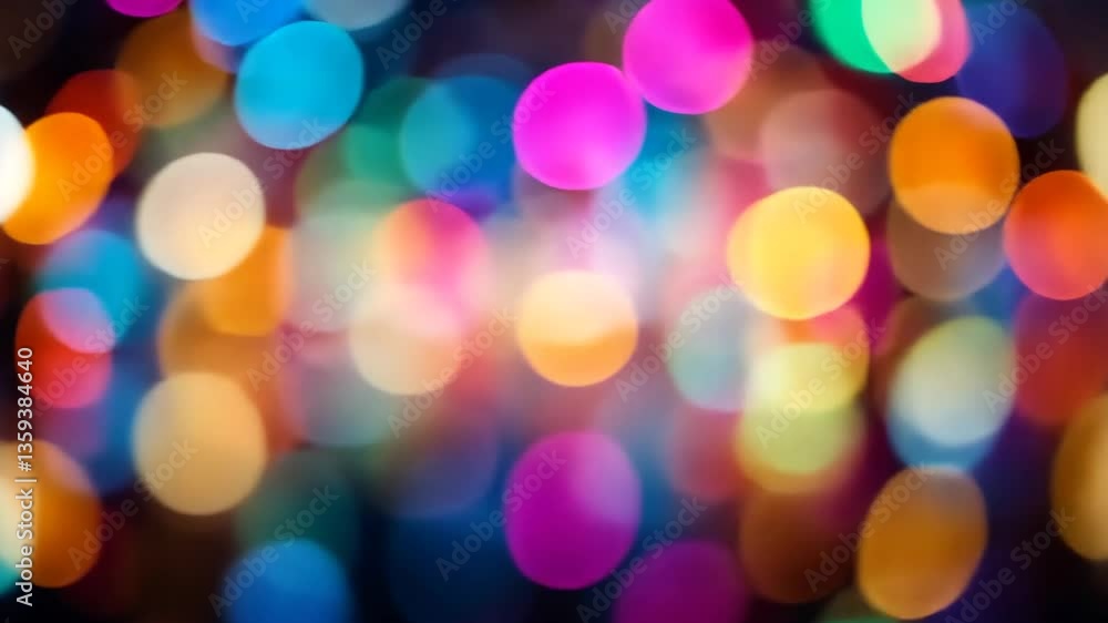 Poster colorful abstract bokeh light background with circles in dark atmosphere