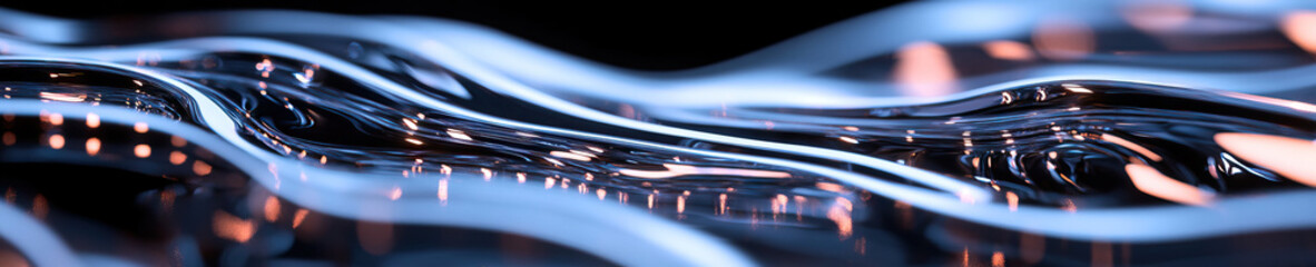 Abstract Reflective Surface with Undulating Pattern and Internal Lighting