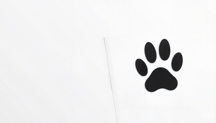 Black paw print on white background for National Pet Day  