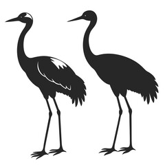 Cranes silhouette vector illustration