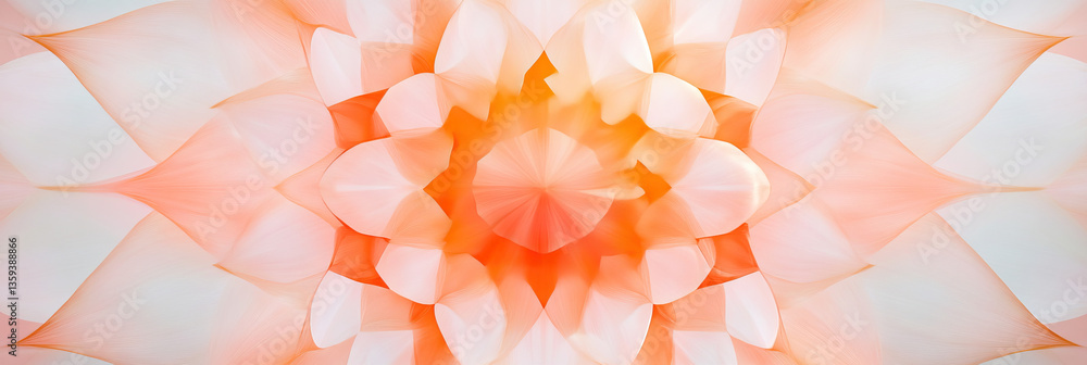 Poster abstract peach and orange symmetrical pattern