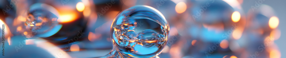 Poster abstract image of translucent spheres with internal reflections