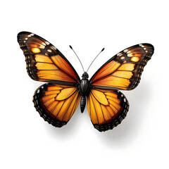 Naklejka premium Close up, Butterfly flying isolated on white background