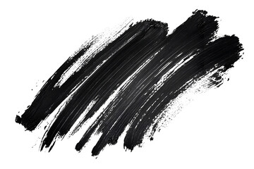 Isolated Black Stroke Illustration Brush and Paint Texture on Background