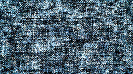 Close-up view of coarse textured fabric in varying shades of blue highlighting the intricate weave and rough surface.