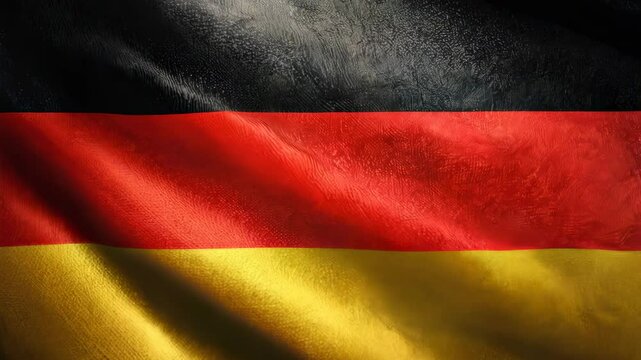 Dynamic movement of german flag in soft light: a symbolic gesture of unity and pride