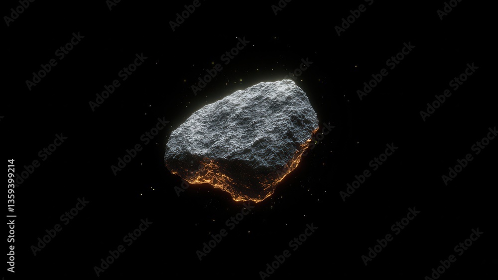 Wall mural a large meteor fragment in space