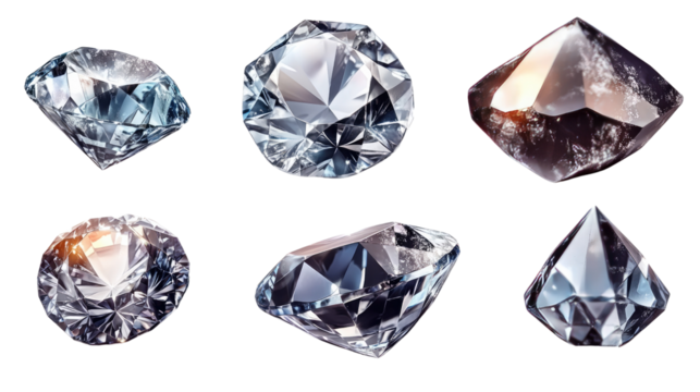 Beautiful set of diamonds and gems with crystal-clear reflections, showcasing luxury, brilliance, and precious stones in stunning 3D detail