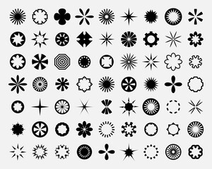 Set of round shapes. Figure clipart. Abstract shapes. Decorative element.