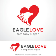 Eagle Love Logo Template Design Vector, Emblem, Design Concept, Creative Symbol, Icon
