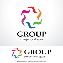 Group Logo Template Design Vector, Emblem, Design Concept, Creative Symbol, Icon